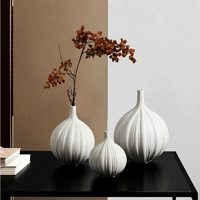 Frosted Ceramic Vases - Small Mouth