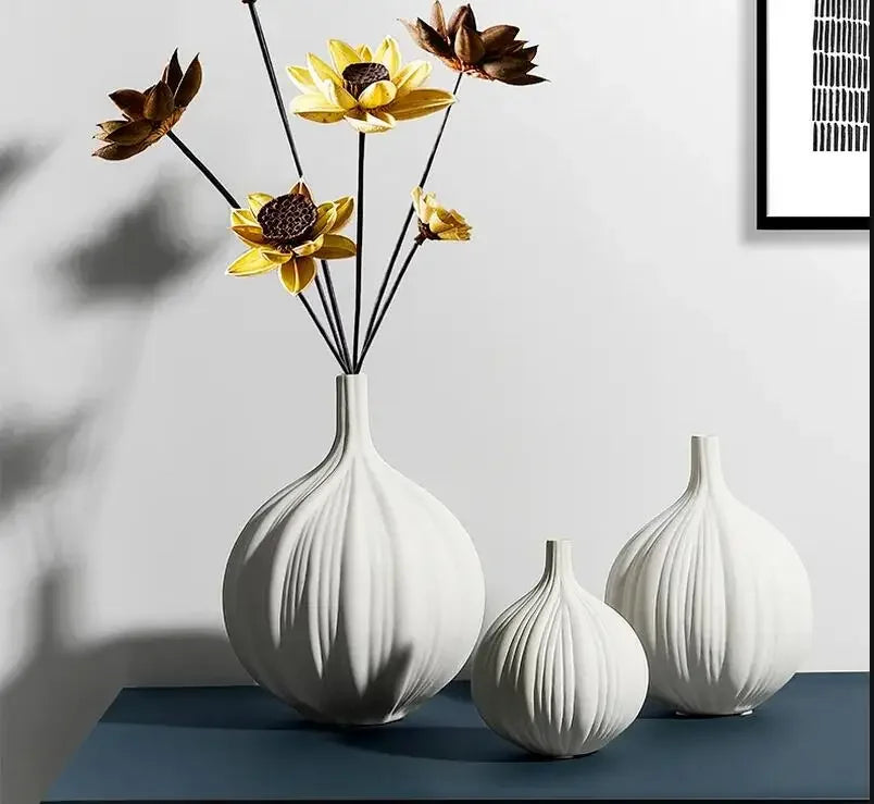 Frosted Ceramic Vases - Small Mouth