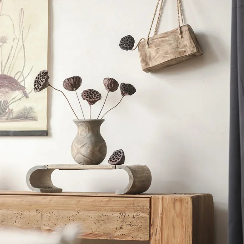Handmade Wooden Vase - Rustic