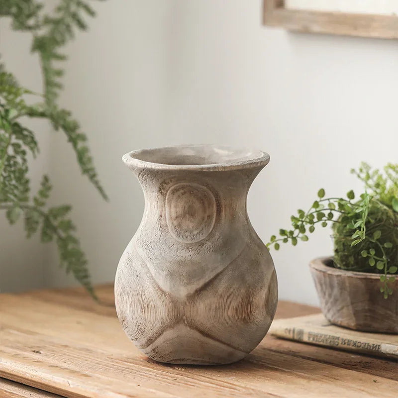 Handmade Wooden Vase - Rustic