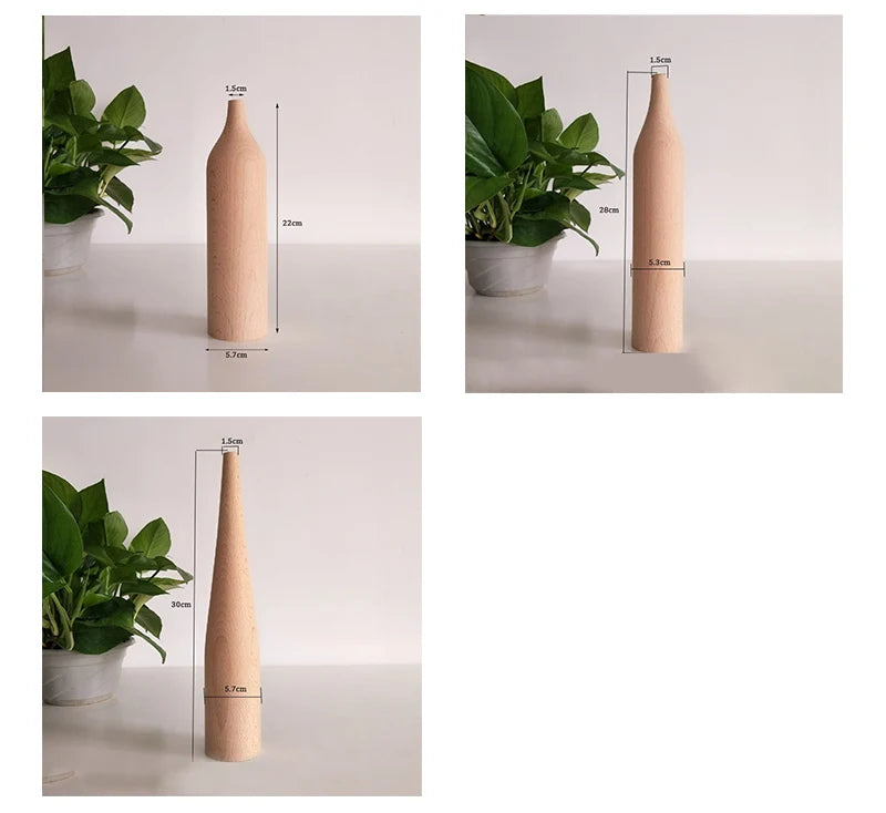 Nordic Wooden Vases - Minimalist - Slim
